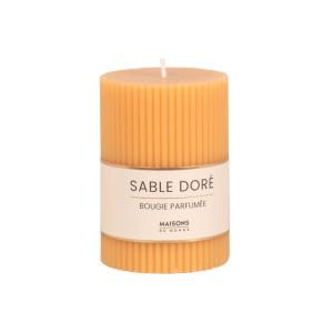 Bougie striée parfumée jaune H10, 340g