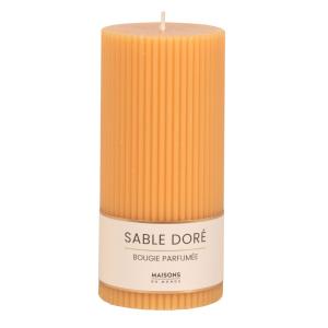 Bougie striée parfumée jaune H15, 500g