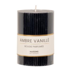 Bougie striée parfumée noire 7x10