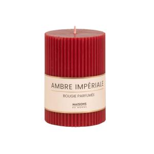 Bougie striée parfumée rouge H10, 340g