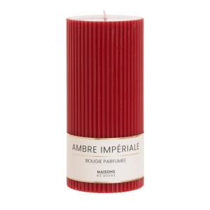 Bougie striée parfumée rouge H15, 500g