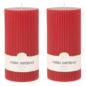 Bougie striée parfumée rouge H18, 1000g