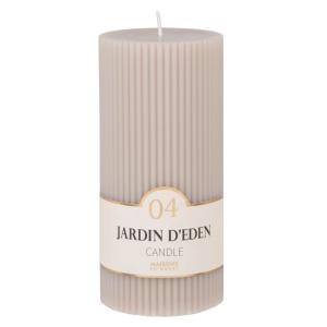 Bougie striée parfumée taupe H15, 500g