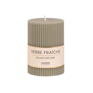 Bougie striée parfumée verte H10, 340g