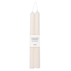 Bougies longues blanches (x2)