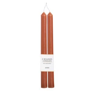 Bougies longues marron (x2)