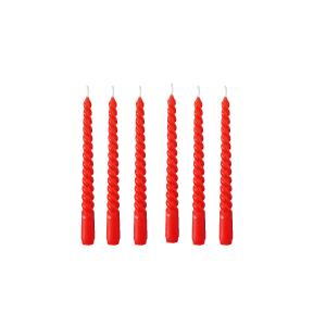 Bougies pour chandelier rouge longues torsadées 2x2x20cm -…