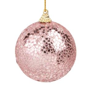 Boule de Noël à paillettes roses