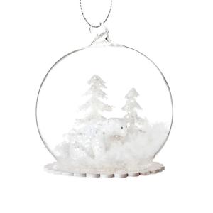 Boule de Noël en verre décor enneigé
