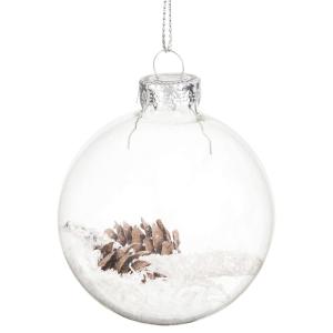 Boule de Noël en verre et décor enneigé