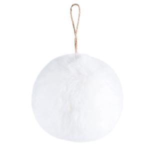Boule de Noël imitation fourrure blanche