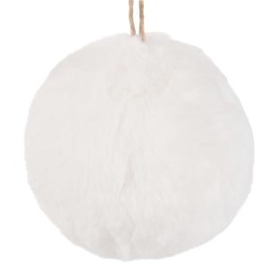 Boule de Noël imitation fourrure blanche