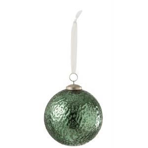 Boule de Noël verte en verre D12cm