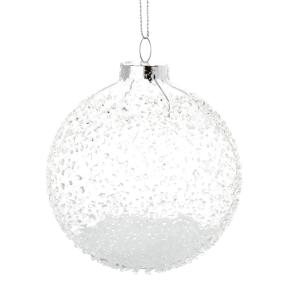 Boule en verre givré décor enneigé