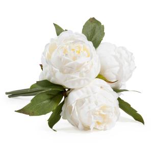 Bouquet de fleurs artificielles 3 pivoines blanches