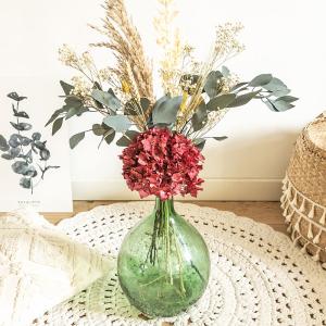 Bouquet de fleurs séchées pour dame jeanne hortensia rose