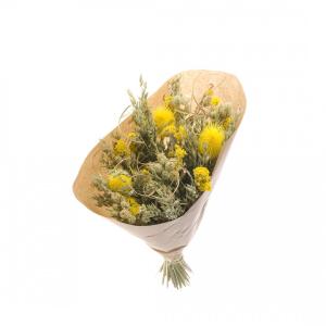 Bouquet fleurs séchées L Jaune D25cm