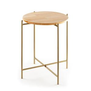 Bout de canapé avec plateau rond en Métal H56 cm - Effet Bo…