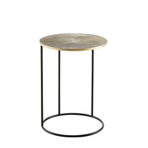 Bout de canapé en métal bronze et noir