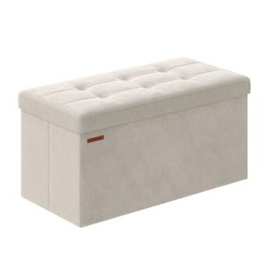 Bout de lit avec rangement pliable 38 x 76 x 38 cm blanc cr…