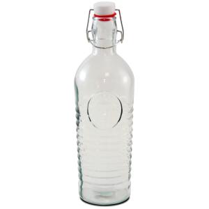 Bouteille d'eau en verre réutilisable bouchon clip 1L