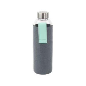 Bouteille en verre avec pochette en feutrine 550ml - Gris