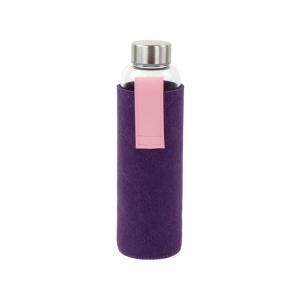 Bouteille en verre avec pochette en feutrine 550ml - Violet