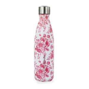 Bouteille isotherme toile de jouy 500 ml rose / rouge