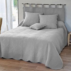 Boutis 230x250 gris perle en coton