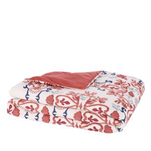 Boutis en coton et lin multicolore et broderies 100x200
