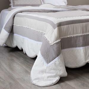 Boutis en coton motifs à rayures 240x260