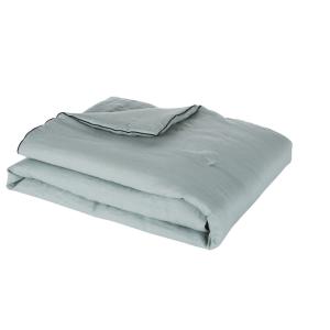 Boutis en lin lavé bleu vert 200x100