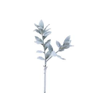 Branche artificielle de laurier enneigé blanc et vert H45