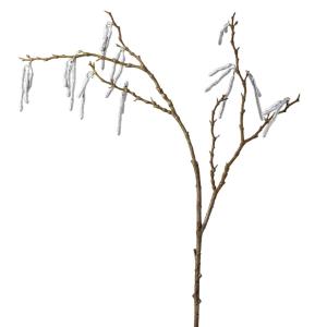 Branche de graines artificielles argentée H96