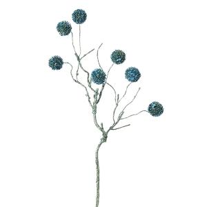 Branche de noël de pompons pailletés artificielle bleue H50…