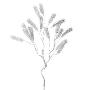 Branche de pin pailletée artificielle argentée H78