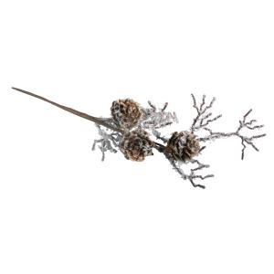 Branche décorative - Cône et mélèze - Art floral - 26 cm