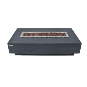 Brasero à gaz en béton fibré gris foncé 142x35x35 cm