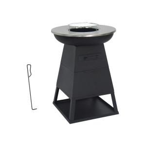 Brasero barbecue D59cm noir avec espace de rangement