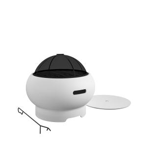 Brasero en métal blanc