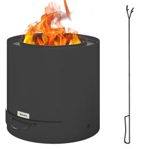 Brasero extérieur Ø 45 cm avec bac à cendres et tisonnier a…