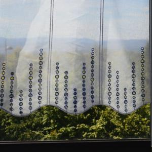 Brise bise aux cercles colorés polyester bleu 30x45 cm