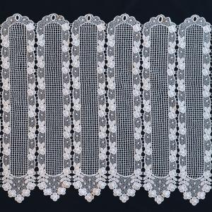 Brise bise macramé motif fleurs polyester blanc 120x60 cm