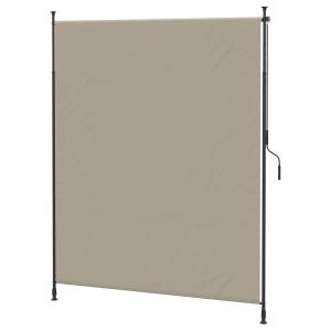 Brise-vue balcon avec manivelle sans perçage aluminium sabl…