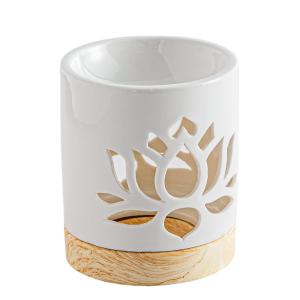 Brûle parfum blanc en céramique laquée - H10,5 cm