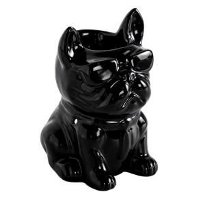 Brûle parfum boubou en céramique laquée noire - H15,5cm