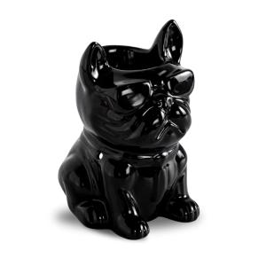 Brûle parfum en céramique laquée noire - H15,5cm