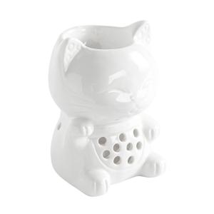 Brûle parfum tommy en céramique laquée blanche - H12,5cm