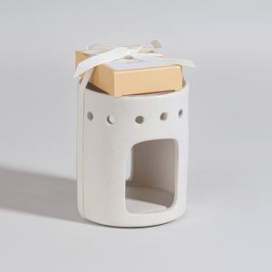 Brûleur de parfum en céramique blanche et fondants fleur d'…
