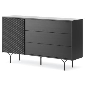 Buffet 1 porte 3 tiroirs en bois lamellé 180x51 cm